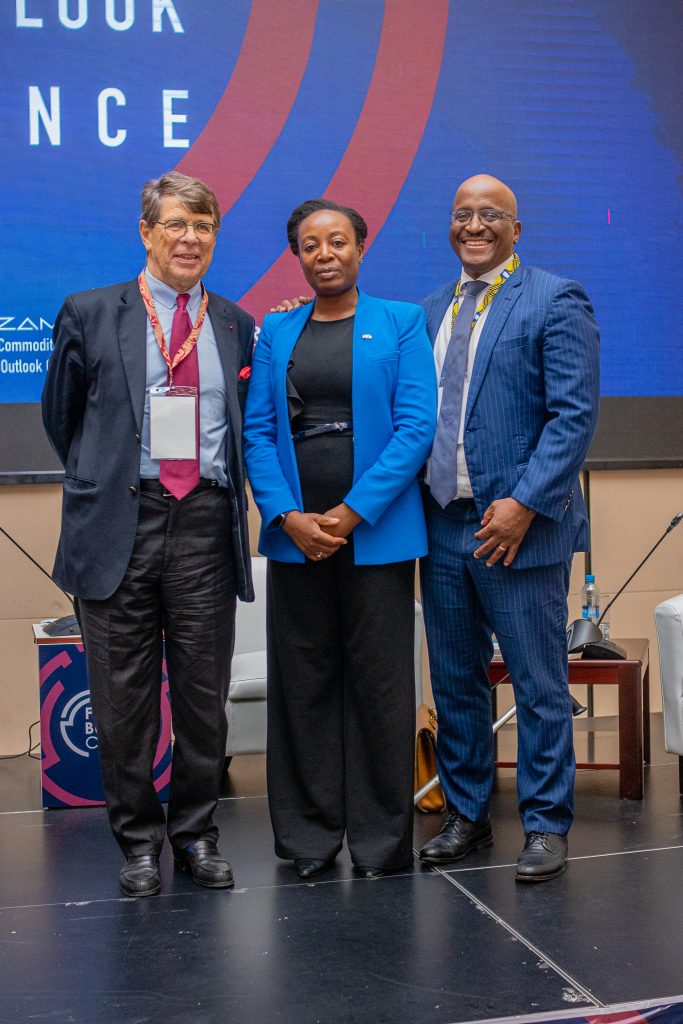 Ceaser Siwale together with Adjoa Parker and Prof. Philippe Chalmin